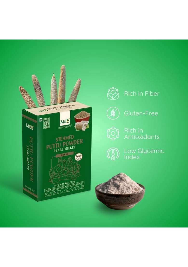 Mil8 Puttu Powder Pearl & Ragi Chocolate Centre Fills Combo (300Gram-100Gram) Nutritious, Delicious And Healthy Breakfast Solution - Indya