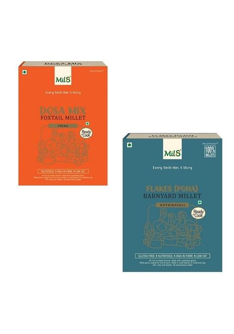 Mil8 Dosamix Foxtail & Flakes (Aval) Barnayard Millet Combo (300Gram-200Gram) Nutritious, Delicious And Healthy Breakfast Solution