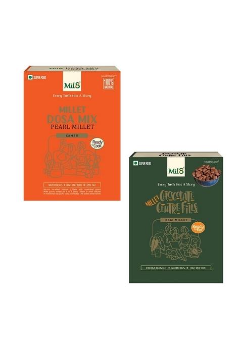 Mil8 Dosamix Pearl & Ragi Chocolate Centre Fills Combo (300Gram-100Gram) Nutritious, Delicious And Healthy Breakfast Solution
