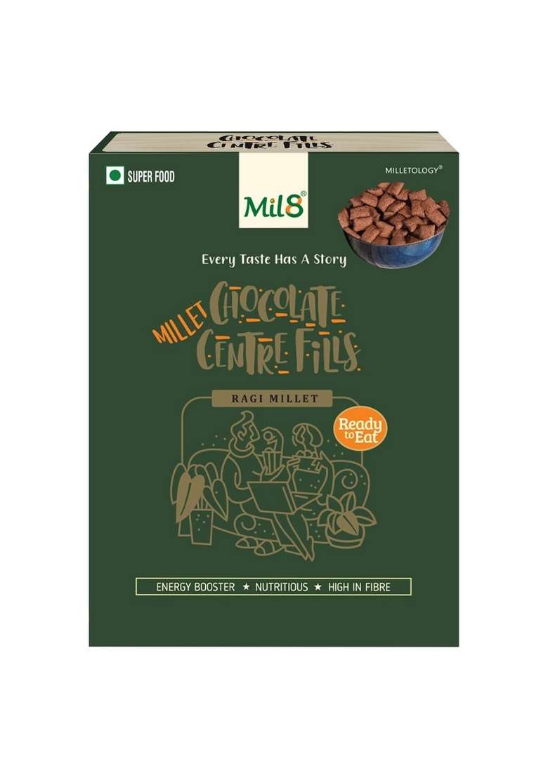 Mil8 Ragi Chocolate Centre Fills & Flour Sorghum Millet Combo (100Gram-300Gram) Nutritious, Delicious And Healthy Breakfast Solution - Indya