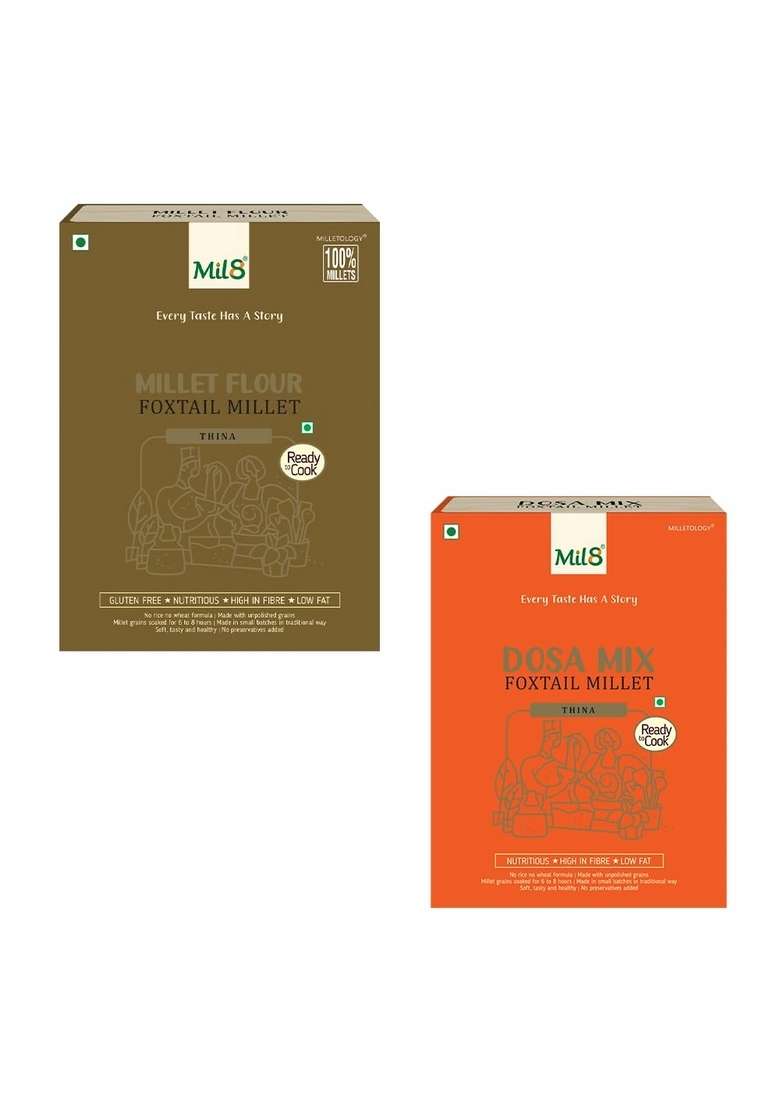 Mil8 Flour Foxtail & Dosamix Foxtail Millet Combo (300Gram-300Gram) Nutritious, Delicious And Healthy Breakfast Solution - Indya