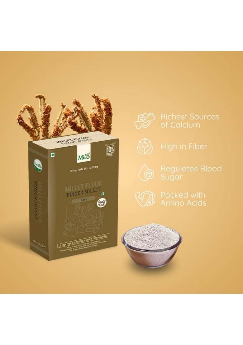 Mil8 Flour Finger & Puttu Powder Foxtail Millet Combo (300Gram-300Gram) Nutritious, Delicious And Healthy Breakfast Solution - Indya