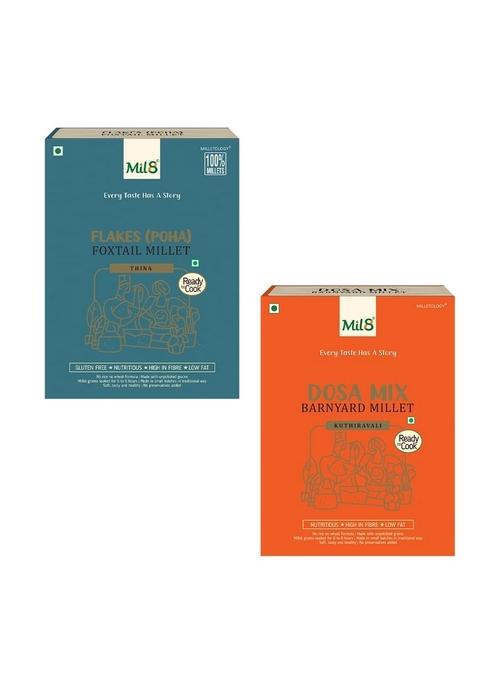 Mil8 Flakes (Aval) Foxtail & Dosamix Barnyard Millet Combo (200Gram-300Gram) Nutritious, Delicious And Healthy Breakfast Solution