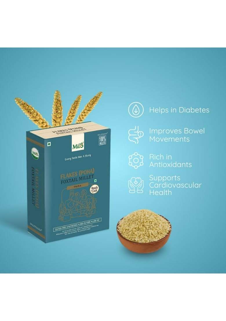 Mil8 Flakes (Aval) Foxtail & Nutri Dosamix Sorghum Millet Combo (200Gram-300Gram) Nutritious, Delicious And Healthy Breakfast Solution - Indya