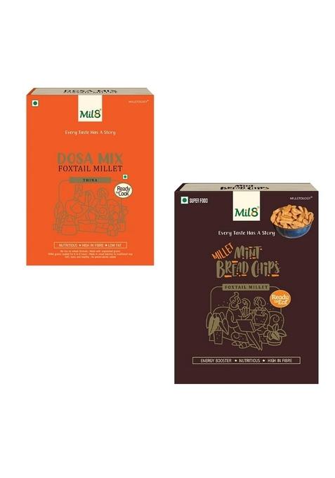 Mil8 Dosamix Foxtail & Bread Chips Mint Combo (300Gram-40Gram) Nutritious, Delicious And Healthy Breakfast Solution