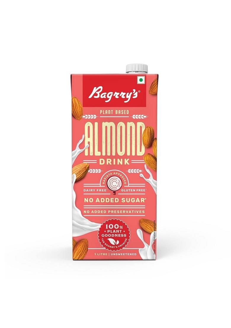 Bagrry'S Crunchy Muesli With 30% Fruit & Nut Cranberries 750Gm & Bagrrys Plant Based Almond Drink 1L | Vegan | Dairy Free | No Added Sugar| Plant Based Milk | No Preservatives | Breakfast Cereals