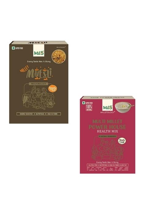 Mil8 Muesli & Health Mix Powerhouse Combo (100Gram-300Gram) Nutritious, Delicious And Healthy Breakfast Solution
