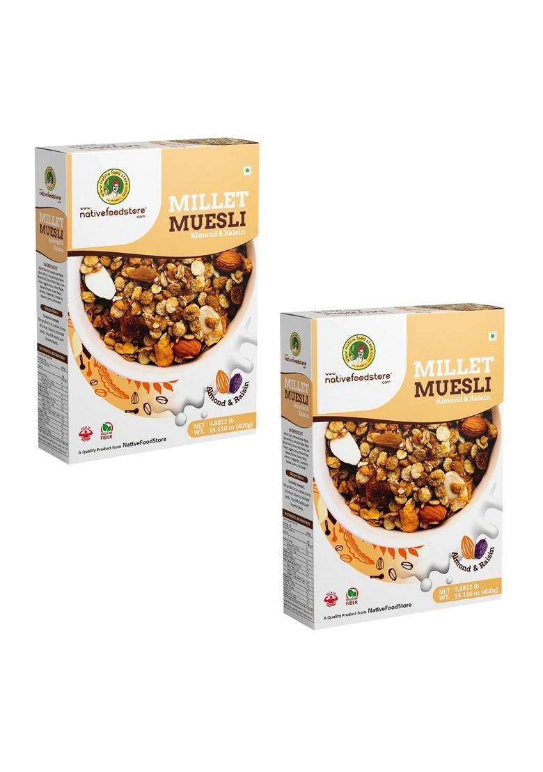 Nfs Millet Muesli Millet With Almond And Resins-Pack Of 2