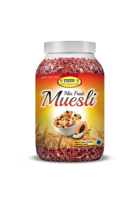 Raghavam Real Fruits & Almonds | 100% Wholegrain Muesli With Oats And Nuts | Breakfast Cereal | Breakfast Delight | High Fibre And Nutrient-Rich Blend (700 Gm)