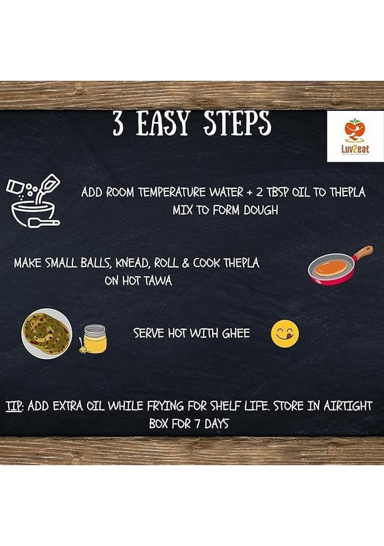 Luv2Eat® Phudina (Mint) Thepla Premix – Pack Of 2 X 200G | Instant Gujarati Thepla Mix | Ready To Cook & Eat | Refreshing Indian Flatbread Snack