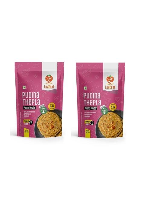 Luv2Eat® Phudina (Mint) Thepla Premix – Pack Of 2 X 200G | Instant Gujarati Thepla Mix | Ready To Cook & Eat | Refreshing Indian Flatbread Snack