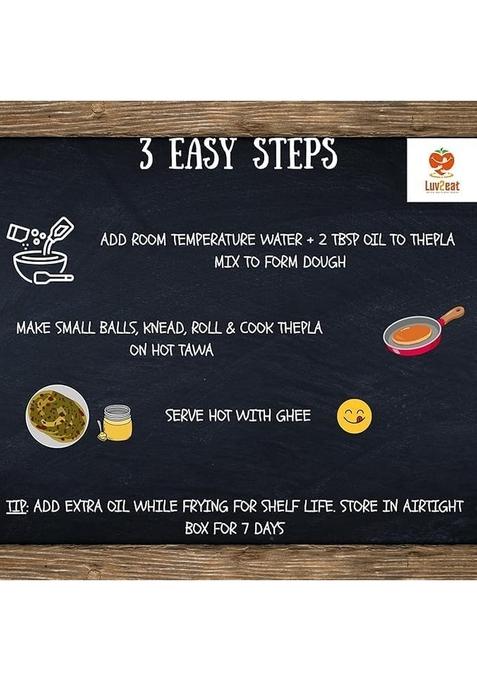 Luv2Eat® Phudina (Mint) Thepla Premix – Pack Of 2 X 200G | Instant Gujarati Thepla Mix | Ready To Cook & Eat | Refreshing Indian Flatbread Snack