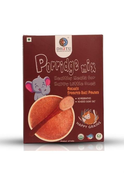 Dhatu Organics Sprouted Ragi Porridge Mix 250G (Pack Of 2) - Certified Organic, No Added Sugar Or Salt, Preservative-Free
