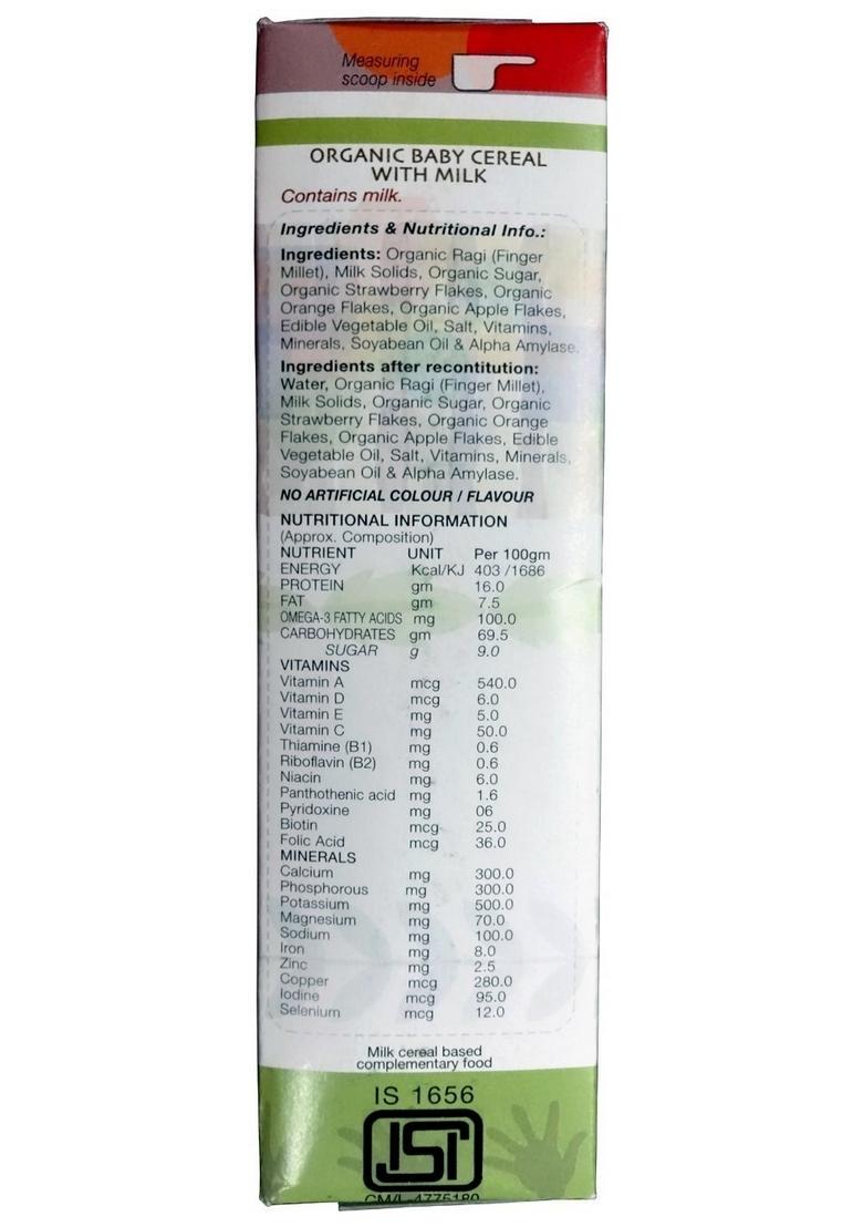 Pristine 1St Bites Baby Cereal 300G | Baby Food (10-24 Months) Stage-3, 100% Organic Ragi, Strawberry & Apple Powder & 1St Bites Organic Baby Cereal With Milk, Rice, 6 Months To 24 Months, 400G