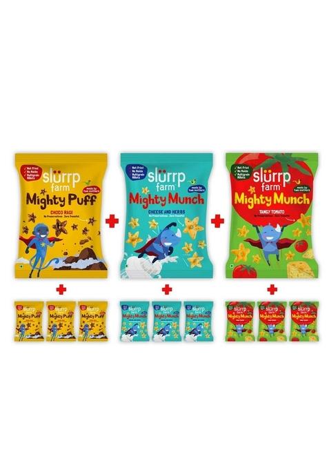 Slurrp Farm Choco Crunch Chocolate Cerealfor Kids | 400 G & Slurrp Farm Healthy Snacks For Kids| 12 X 20G Packs
