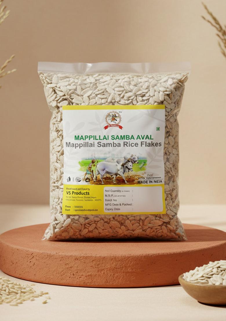Vs Products Mappillai Samba Rice Flakes 650G, Mappillai Samba Aval (Poha) Rice Flakes For Breakfast | Cereal Flakes, 650G