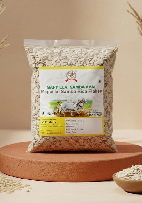 Vs Products Mappillai Samba Rice Flakes 650G, Mappillai Samba Aval (Poha) Rice Flakes For Breakfast | Cereal Flakes, 650G
