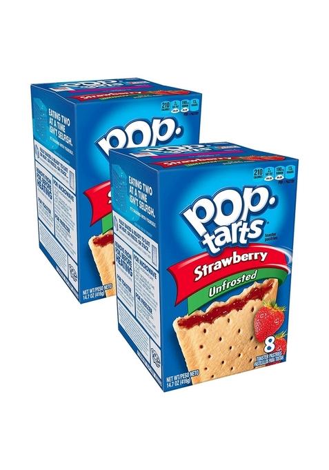 Pop Tarts Unfrosted Strawberry Pack Of 2 Pouch, 2 X 416 G
