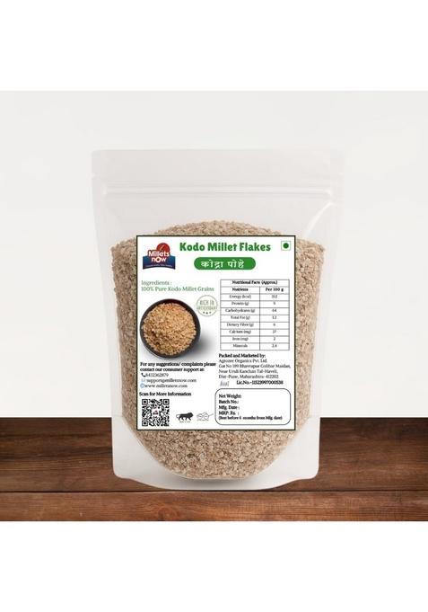 Millets Now Healthy Kodo Millet Flakes | Gluten-Free, High-Fiber & Low-Gi | Nutritious Breakfast Cereal For Weight Management, Kids, Adults & Quick Wholesome Meals