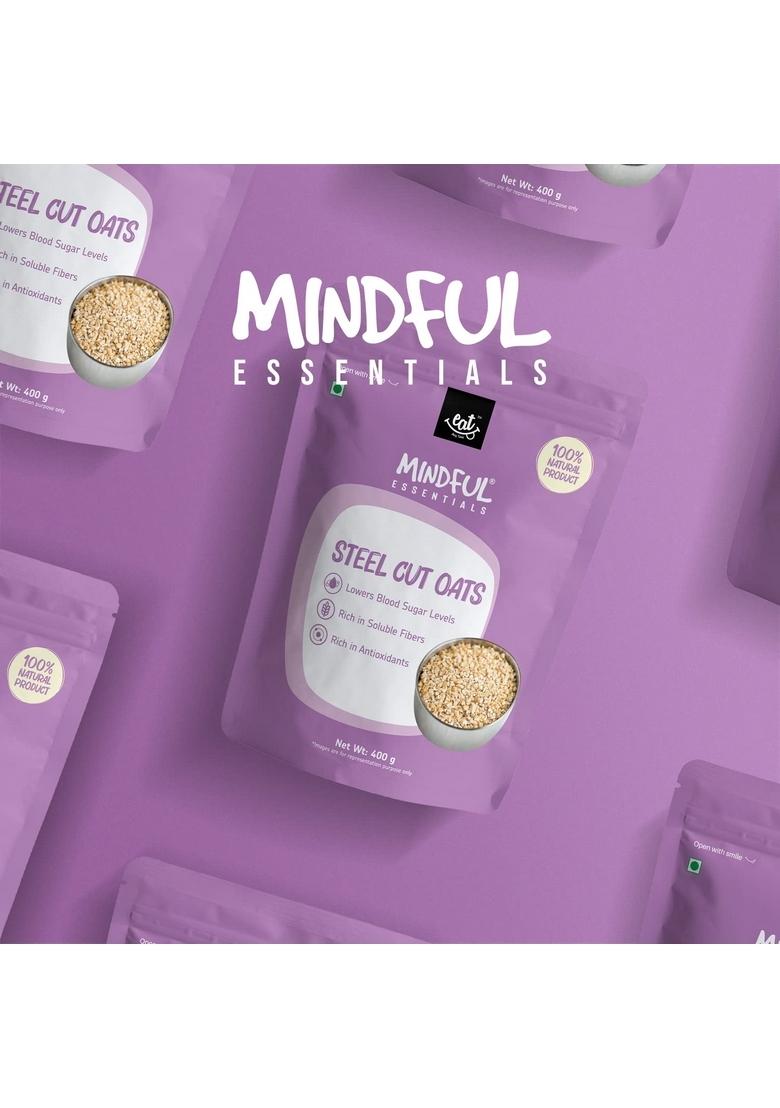 Eat Anytime Mindful Steel Cut Oats | Gluten Free | No Preservatives | High Fiber & Protein | Rich In Antioxident | Healthy Snack For Breakfast | Steel Cut Oats