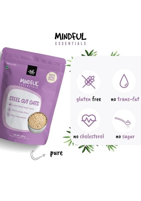 Eat Anytime Mindful Steel Cut Oats | Gluten Free | No Preservatives | High Fiber & Protein | Rich In Antioxident | Healthy Snack For Breakfast | Steel Cut Oats