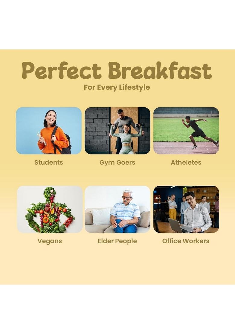 Overnight Oats With Vegan Protein | High Protein Oats Breakfast With Dietary Fibre | Just Add Milk | Ready In Minutes | No Preservatives | Mocha (Pack Of 9, 50G Each)