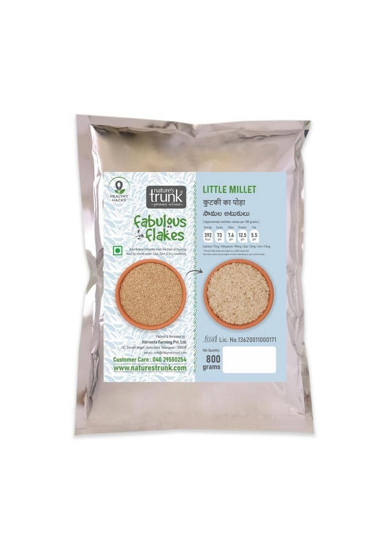 Nature'S Trunk Little Millet Flakes Poha | Kutki Poha/Saamalu Flakes, Breakfast Cereal Healthy Food | Ready-To-Eat Nutritious, Quick & Easy To Cook For All Ages (800Gm, Pack Of 1)
