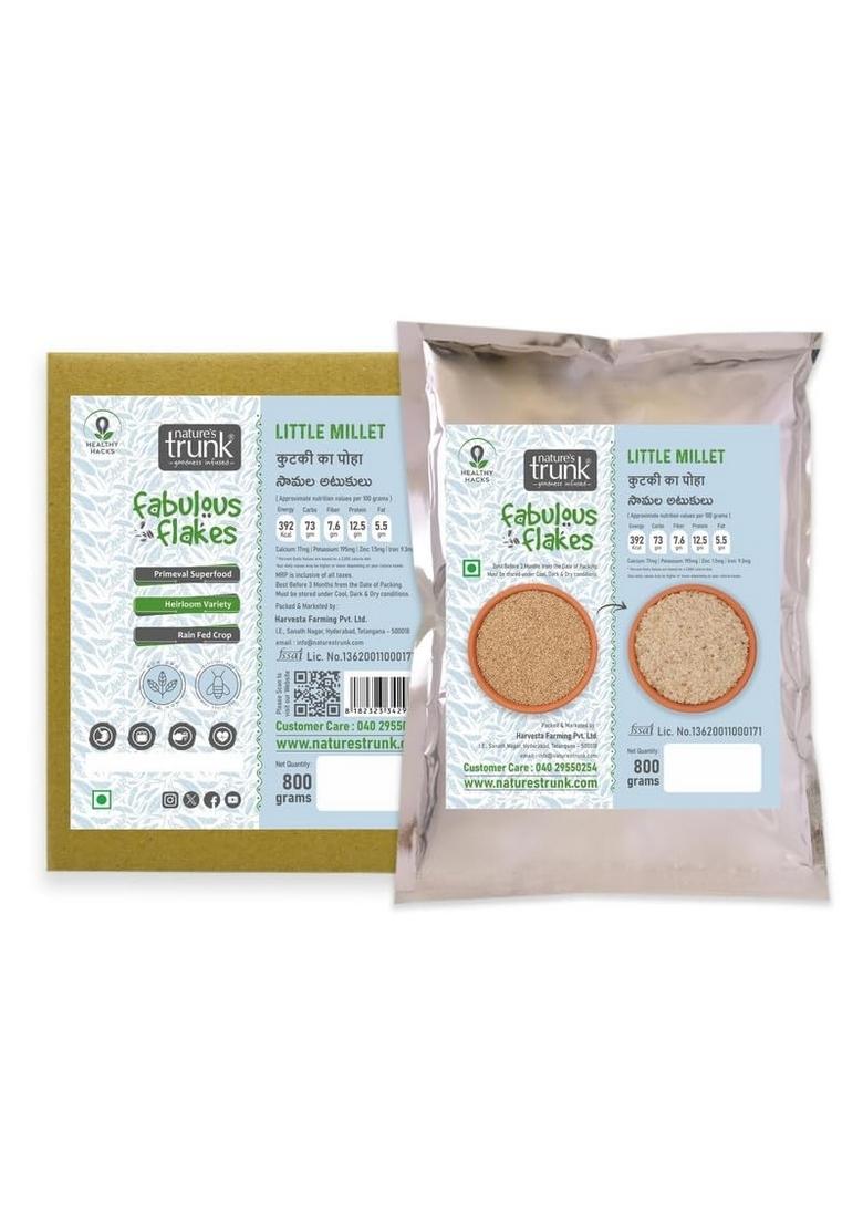 Nature'S Trunk Little Millet Flakes Poha | Kutki Poha/Saamalu Flakes, Breakfast Cereal Healthy Food | Ready-To-Eat Nutritious, Quick & Easy To Cook For All Ages (800Gm, Pack Of 1)