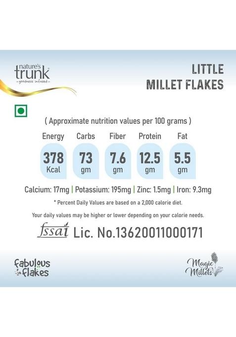 Nature'S Trunk Little Millet Flakes Poha | Kutki Poha/Saamalu Flakes, Breakfast Cereal Healthy Food | Ready-To-Eat Nutritious, Quick & Easy To Cook For All Ages (800Gm, Pack Of 1)