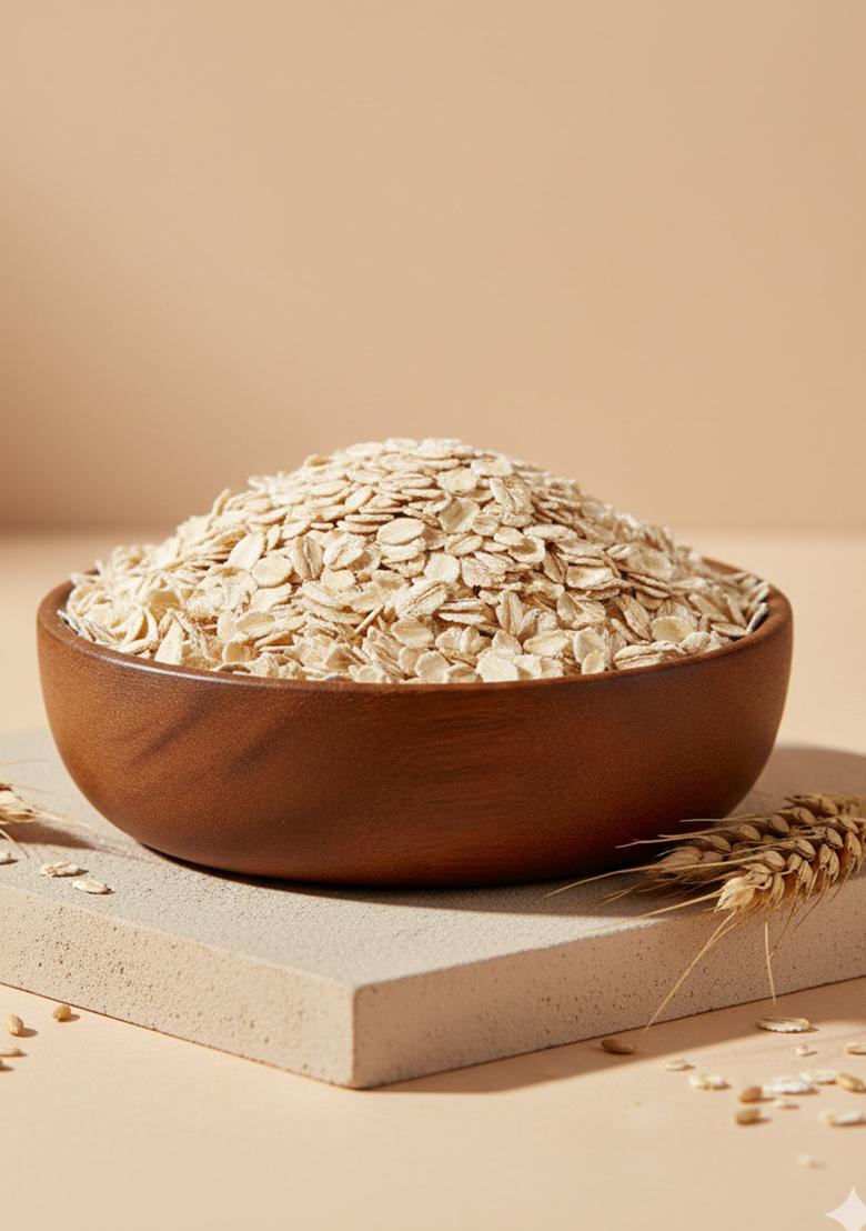 Obbi Fresh Rolled Oats 500 Gram Gluten Free Oats | 100% Whole Grain | Breakfast Cereal | Diet Food For Weight Loss