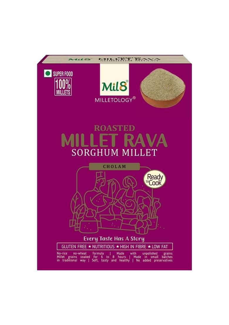 Mil8 Rava Sorghum & Corn Puffs Masala Combo (300Gram-30Gram) Nutritious, Delicious And Healthy Breakfast Solution - Indya