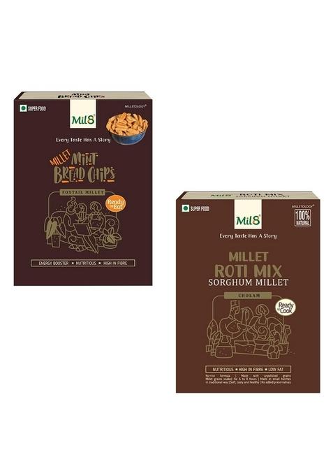 Mil8 Bread Chips Mint & Rotimix Sorghum Millet Combo (40Gram-300Gram) Nutritious, Delicious And Healthy Breakfast Solution