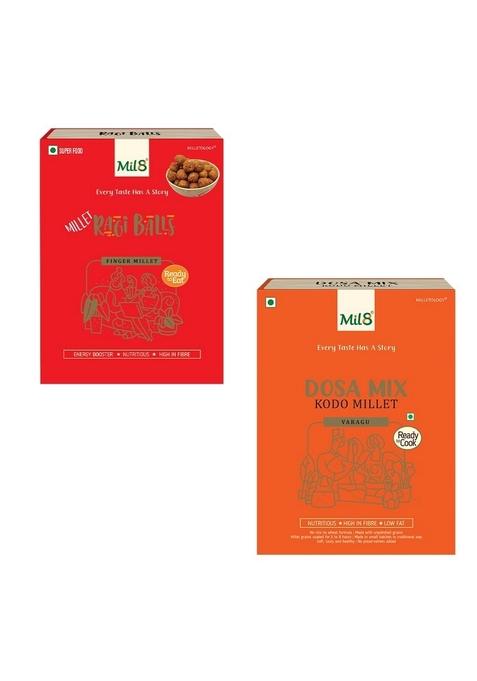 Mil8 Ragi Balls & Dosamix Kodo Millet Combo (40Gram-300Gram) Nutritious, Delicious And Healthy Breakfast Solution