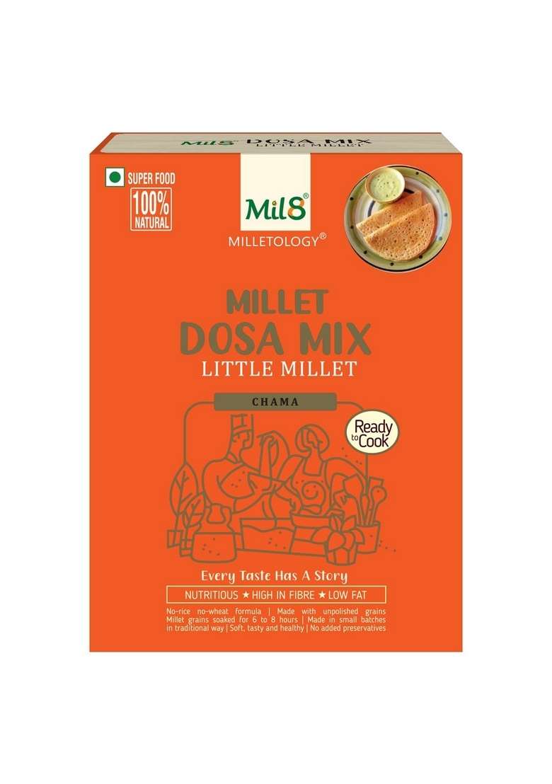 Mil8 Dosamix Little & Flour Sorghum Millet Combo (300Gram-300Gram) Nutritious, Delicious And Healthy Breakfast Solution - Indya