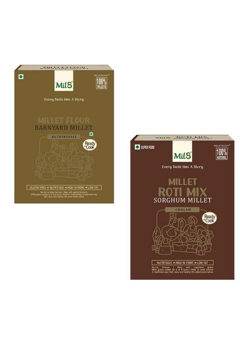 Mil8 Flour Barnyard & Rotimix Sorghum Millet Combo (300Gram-300Gram) Nutritious, Delicious And Healthy Breakfast Solution