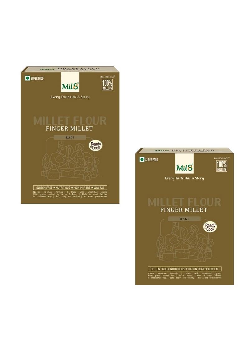 Mil8 Flour Finger & Flour Finger Millet Combo (300Gram-300Gram) Nutritious, Delicious And Healthy Breakfast Solution