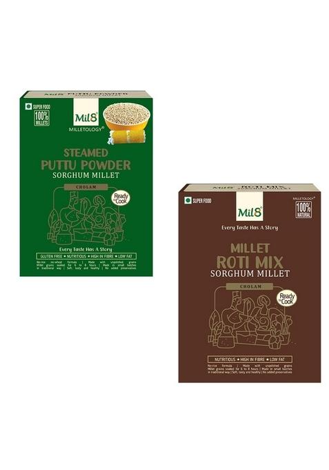 Mil8 Puttu Powder Sorghum & Rotimix Sorghum Millet Combo (300Gram-300Gram) Nutritious, Delicious And Healthy Breakfast Solution