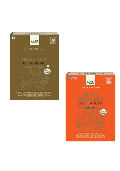 Mil8 Flour Little & Dosamix Sorghum Millet Combo (300Gram-300Gram) Nutritious, Delicious And Healthy Breakfast Solution
