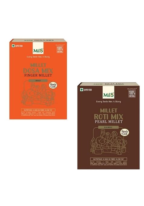 Mil8 Dosamix Finger & Rotimix Pearl Millet Combo (300Gram-300Gram) Nutritious, Delicious And Healthy Breakfast Solution
