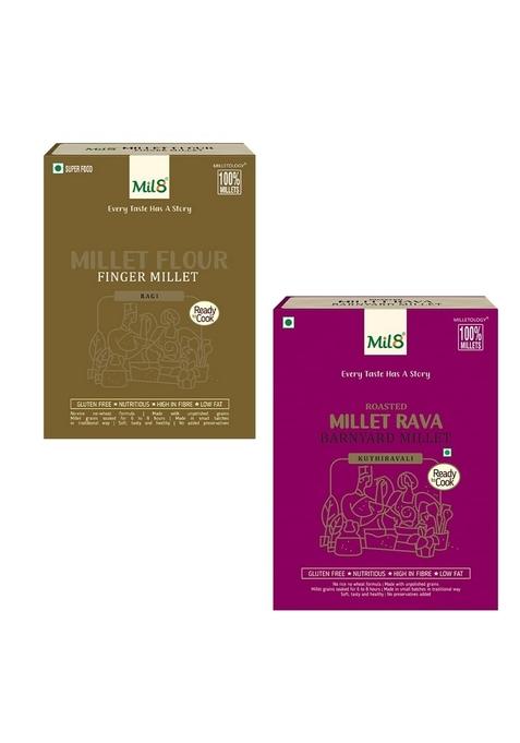Mil8 Flour Finger & Rava Barnyard Millet Combo (300Gram-300Gram) Nutritious, Delicious And Healthy Breakfast Solution