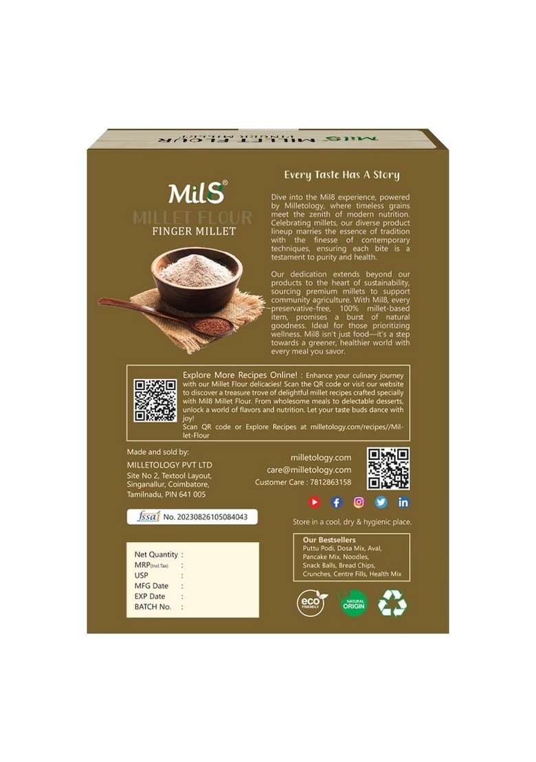 Mil8 Flour Finger & Muesli Combo (300Gram-100Gram) Nutritious, Delicious And Healthy Breakfast Solution - Indya