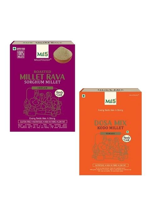 Mil8 Rava Sorghum & Dosamix Kodo Millet Combo (300Gram-300Gram) Nutritious, Delicious And Healthy Breakfast Solution