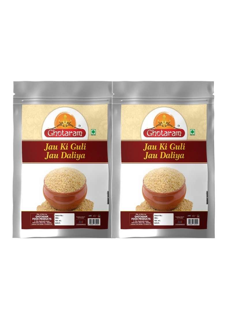 Ghotaram Vegan Barley Dalia|Hordeum Vulgare Porridge With High Fiber|Jau Villoo Dalia|Sprouted Barley Jau Daliya Dalia|Natural Pearl Jav Javh Porridge|Pure & Tasty Fibrous Guli Rabdi-480G(Pac 2X 240G) - Indya