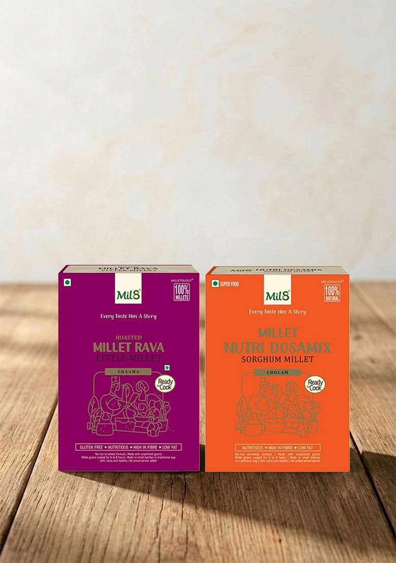 Mil8 Rava Little & Nutri Dosamix Sorghum Millet Combo (300Gram-300Gram) Nutritious, Delicious And Healthy Breakfast Solution - Indya
