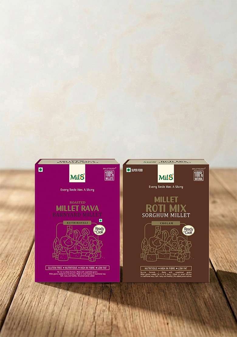 Mil8 Rava Barnyard & Rotimix Sorghum Millet Combo (300Gram-300Gram) Nutritious, Delicious And Healthy Breakfast Solution - Indya