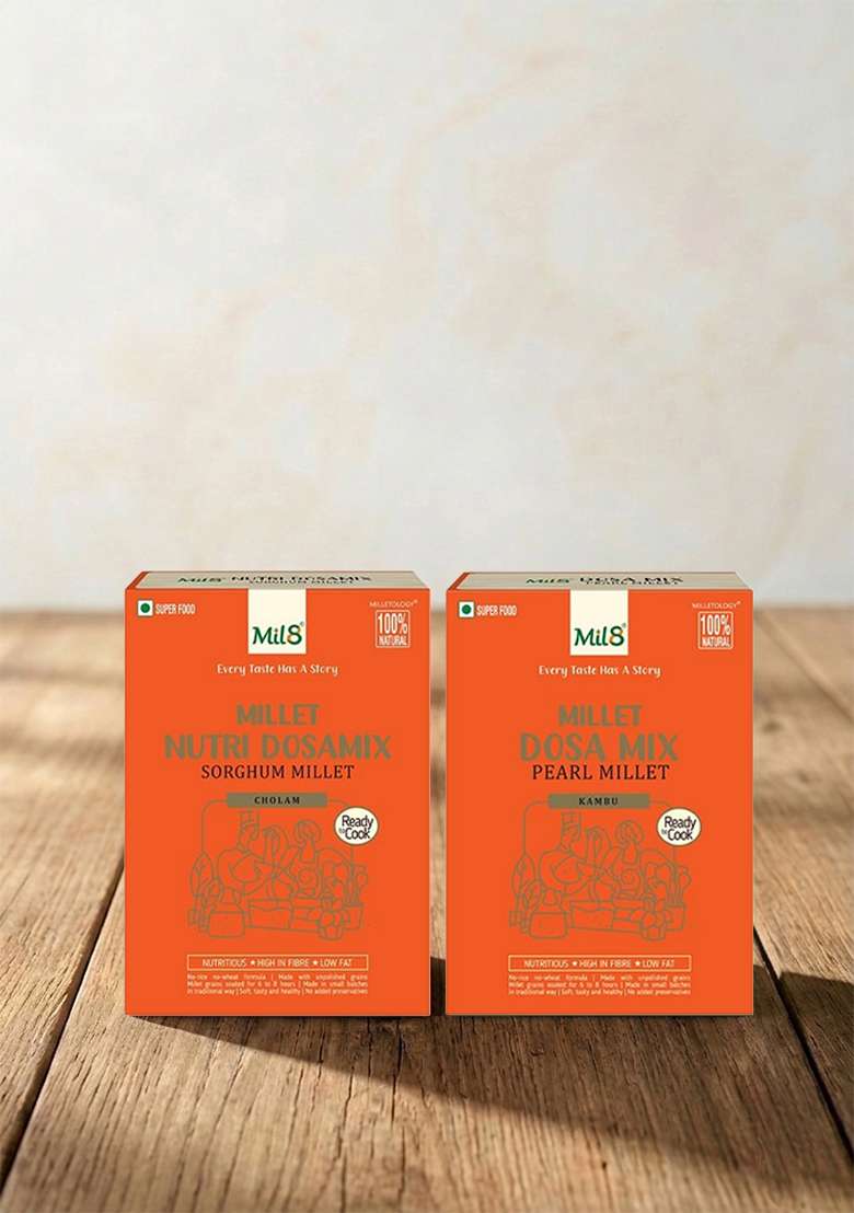 Mil8 Nutri Dosamix Sorghum & Dosamix Pearl Millet Combo (300Gram-300Gram) Nutritious, Delicious And Healthy Breakfast Solution - Indya