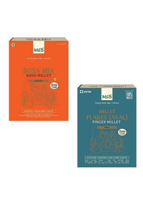 Dosamix Kodo & Flakes (Aval) Finger Millet Combo (300Gram-200Gram) Nutritious, Delicious And Healthy Breakfast Solution