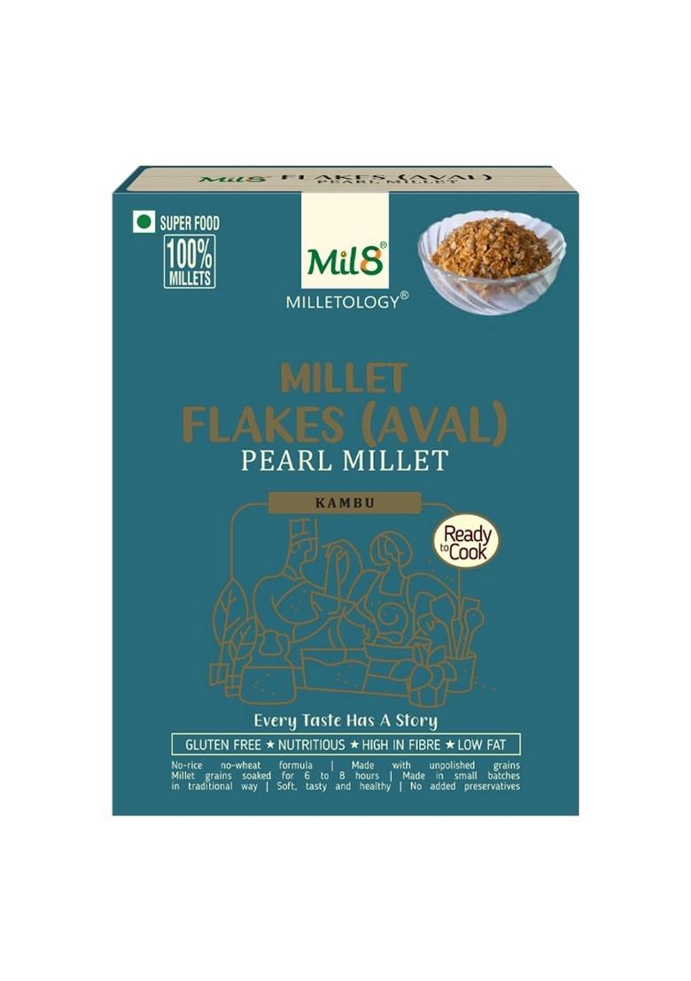 Mil8 Pancake Mix Chocolate & Flakes (Aval) Pearl Millet Combo (200Gram-200Gram) Nutritious, Delicious And Healthy Breakfast Solution
