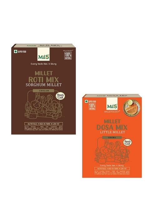 Mil8 Rotimix Sorghum & Dosamix Little Millet Combo (300Gram-300Gram) Nutritious, Delicious And Healthy Breakfast Solution