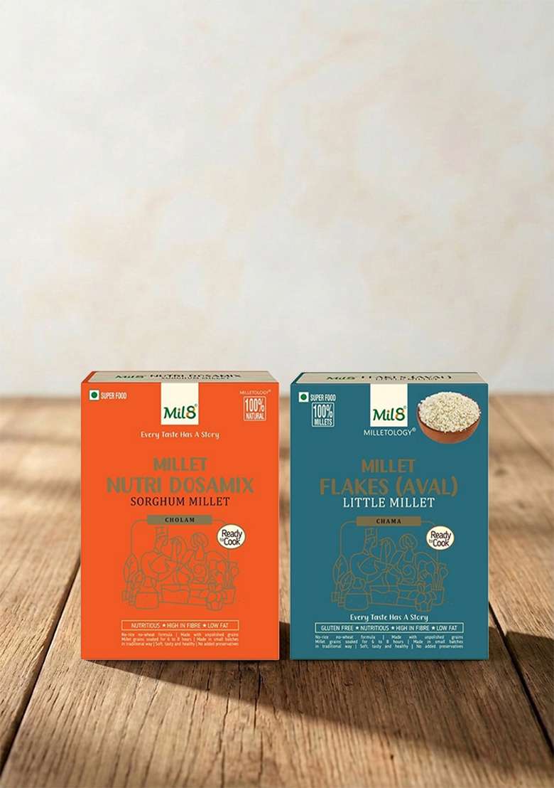 Mil8 Nutri Dosamix Sorghum & Flakes (Aval) Little Millet Combo (300Gram-200Gram) Nutritious, Delicious And Healthy Breakfast Solution - Indya